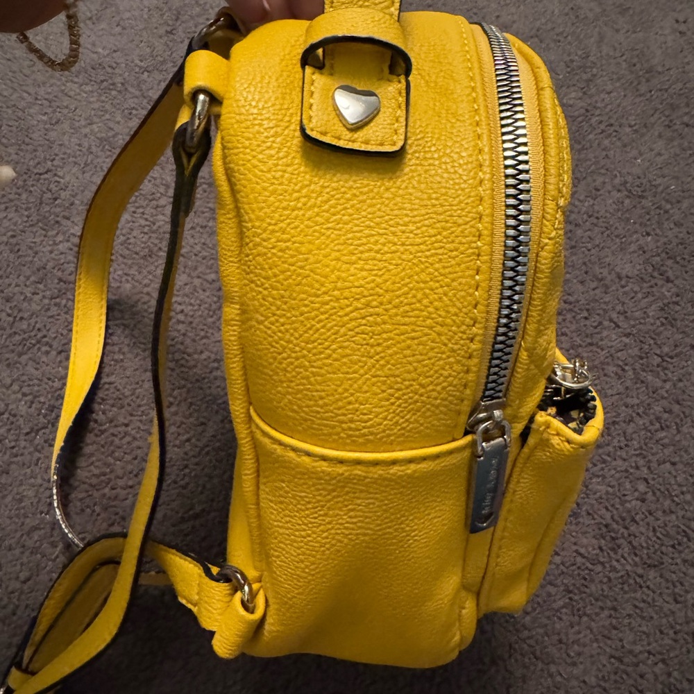 Betsey Johnson Yellow Quilted Mini Backpack with Dog - Picture 5 of 7